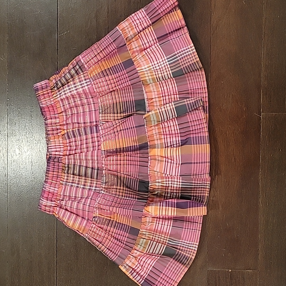 GIRL'S H&M PINK & ORANGE METALLIC DRESS SKIRT SIZE 7-8